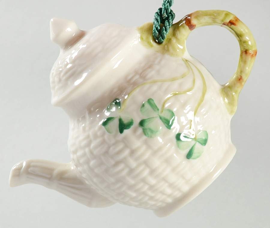 Belleek Christmas Ornament Teapot - No Box by Belleek Pottery (Ireland)-1