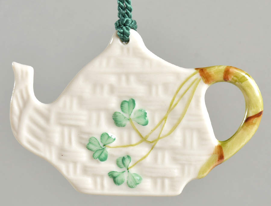 Belleek Christmas Ornament Teapot - No Box by Belleek Pottery (Ireland)-1