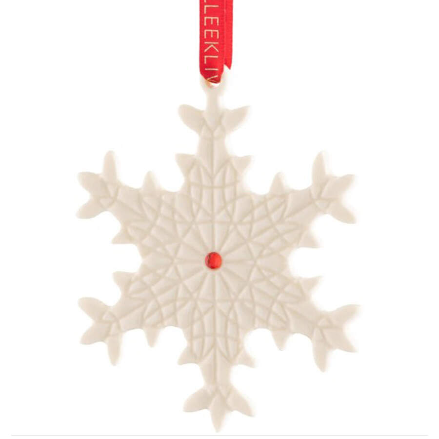 Belleek Christmas Ornament Gem Snowflake - Boxed by Belleek Pottery (Ireland)-1