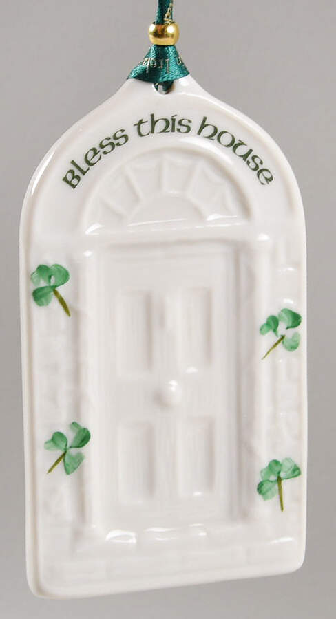 Belleek Christmas Ornament Bless This House - No Box by Belleek Pottery (Ireland)-1