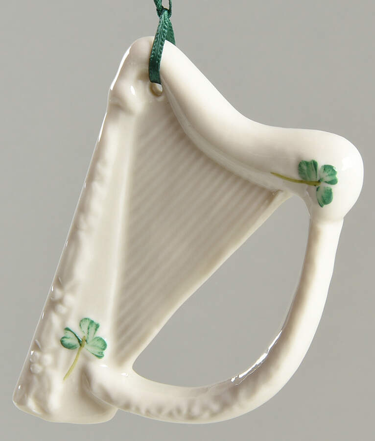 Belleek Christmas Ornament Harp - Boxed by Belleek Pottery (Ireland)-1