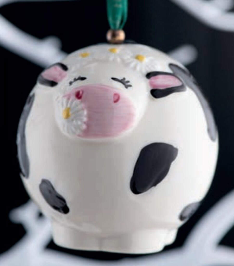 Belleek Christmas Ornament Daisy The Cow  - No Box by Belleek Pottery (Ireland)-1