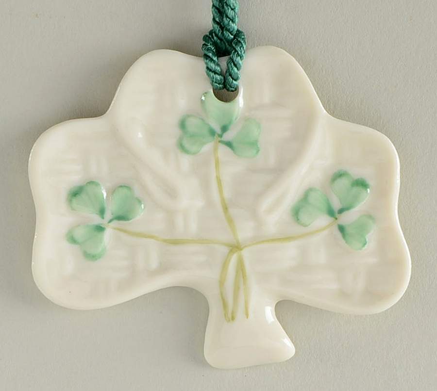 Belleek Christmas Ornament Kylemore Shamrock Ornament - Boxed by Belleek Pottery (Ireland)-1