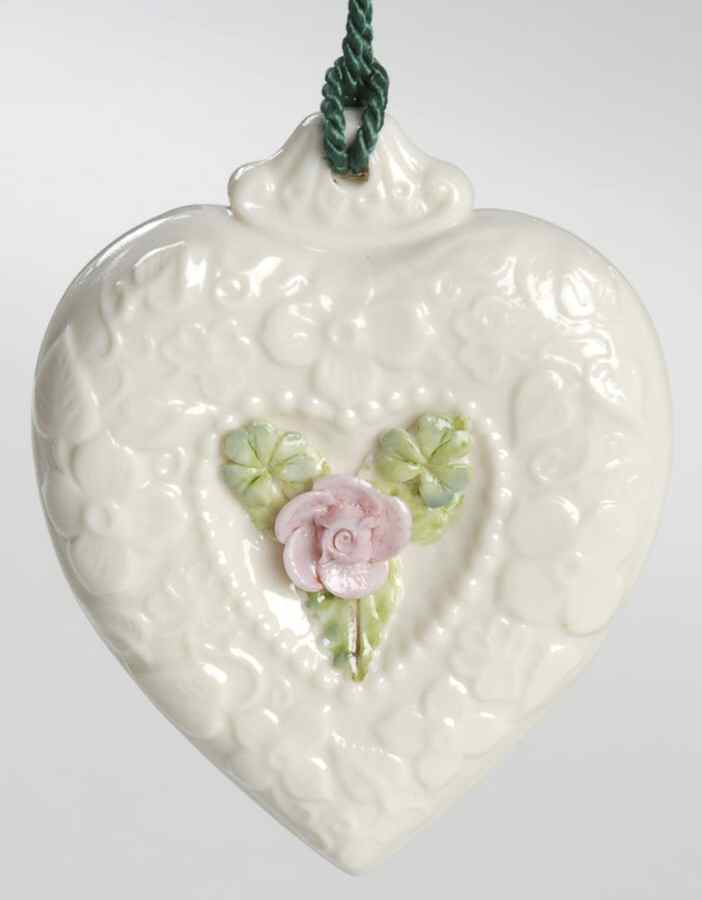 Belleek Christmas Ornament Heart - Boxed by Belleek Pottery (Ireland)-1