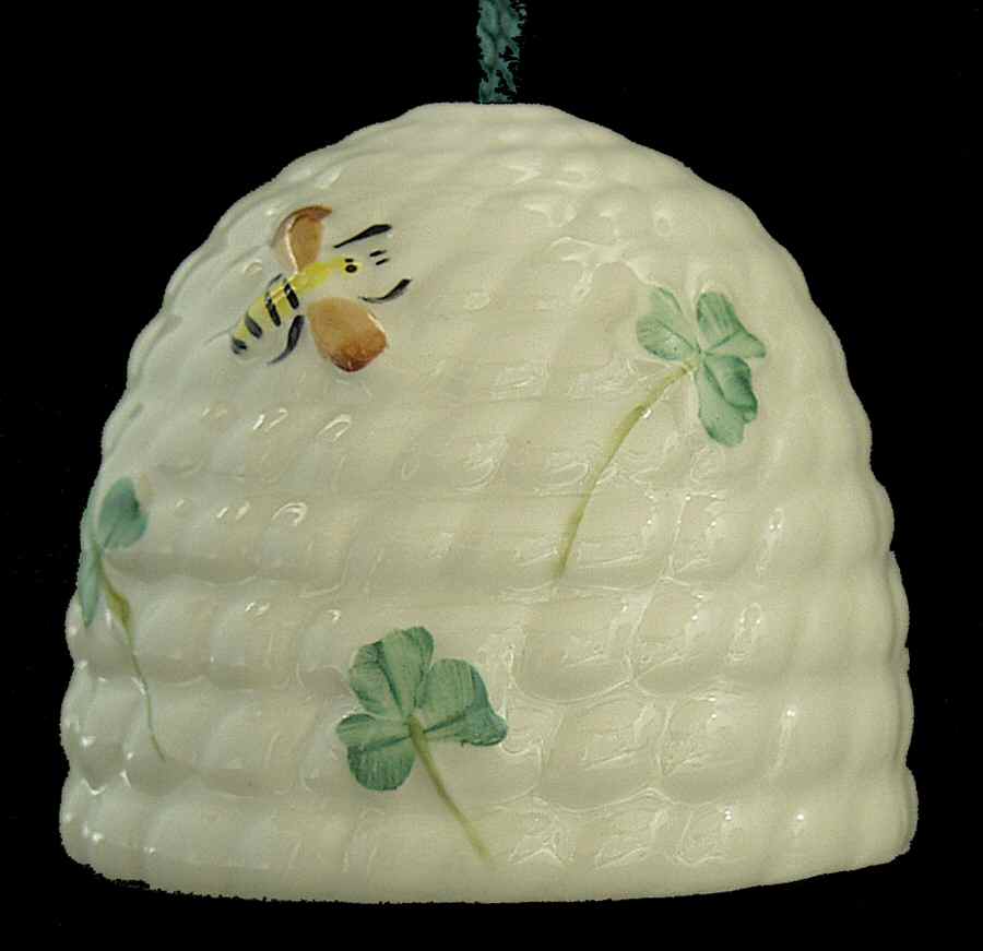 Belleek Christmas Ornament Bee Hive Bell Ornament - Boxed by Belleek Pottery (Ireland)-1