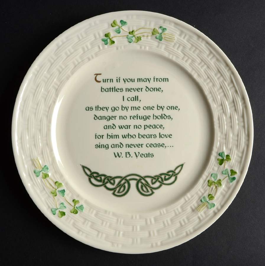 Belleek Millennium Plate Turn If You May-Yeats - No Box by Belleek Pottery (Ireland)-1