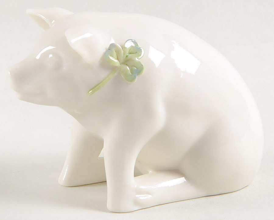 Floral Treasures-Figurine Pig - No Box by Belleek Pottery (Ireland)-1