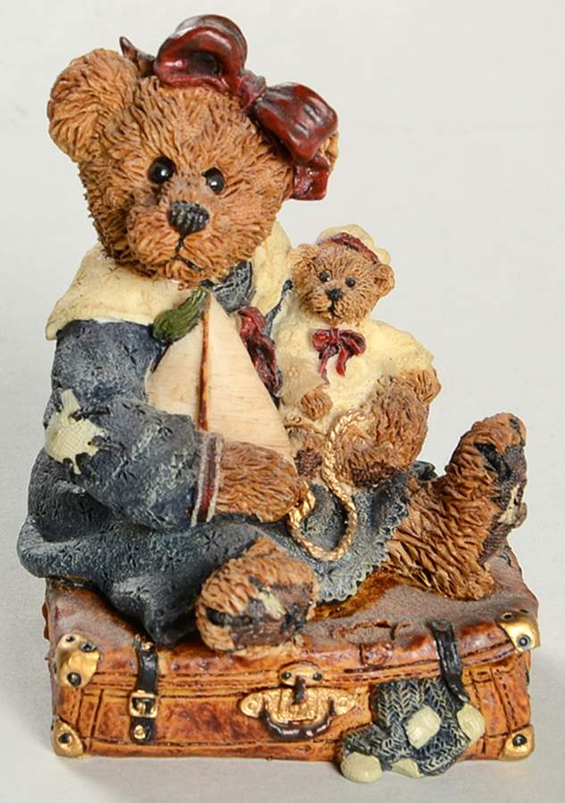 The Bearstone Collection Bailey Bear With Suitcase (Rough) - With Box Bx318 by Boyds Bears-1