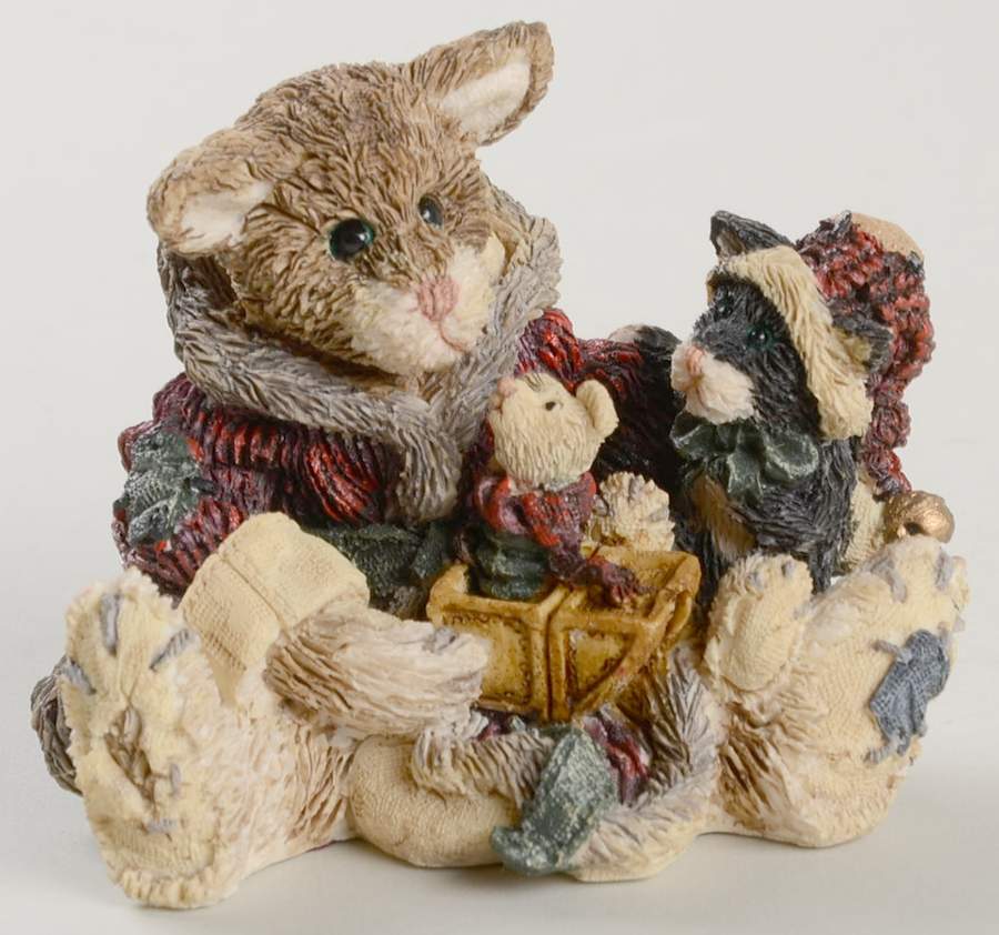 The Bearstone Collection Cookie The Santa Cat - Boxed by Boyds Bears-1