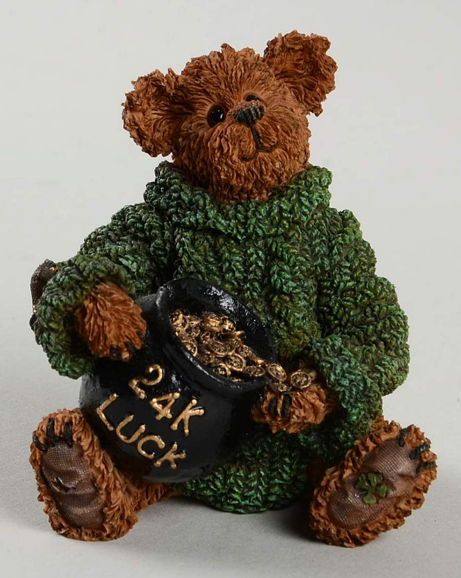 The Bearstone Collection Lucky Liam-End Of The Rainbow - With Box Bx389 by Boyds Bears-1