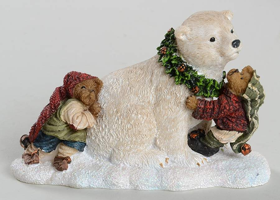 The Bearstone Collection Artie The Polar Bear With Jolly & Ollie - Boxed by Boyds Bears-1