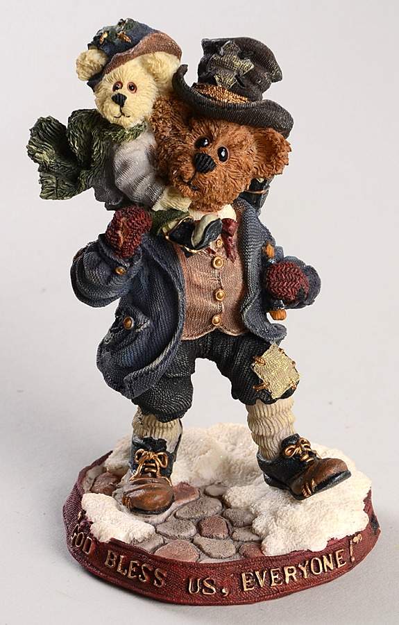 The Bearstone Collection Bob C.& Tiny T.-God Bless Everyone - With Box Bx331 by Boyds Bears-1