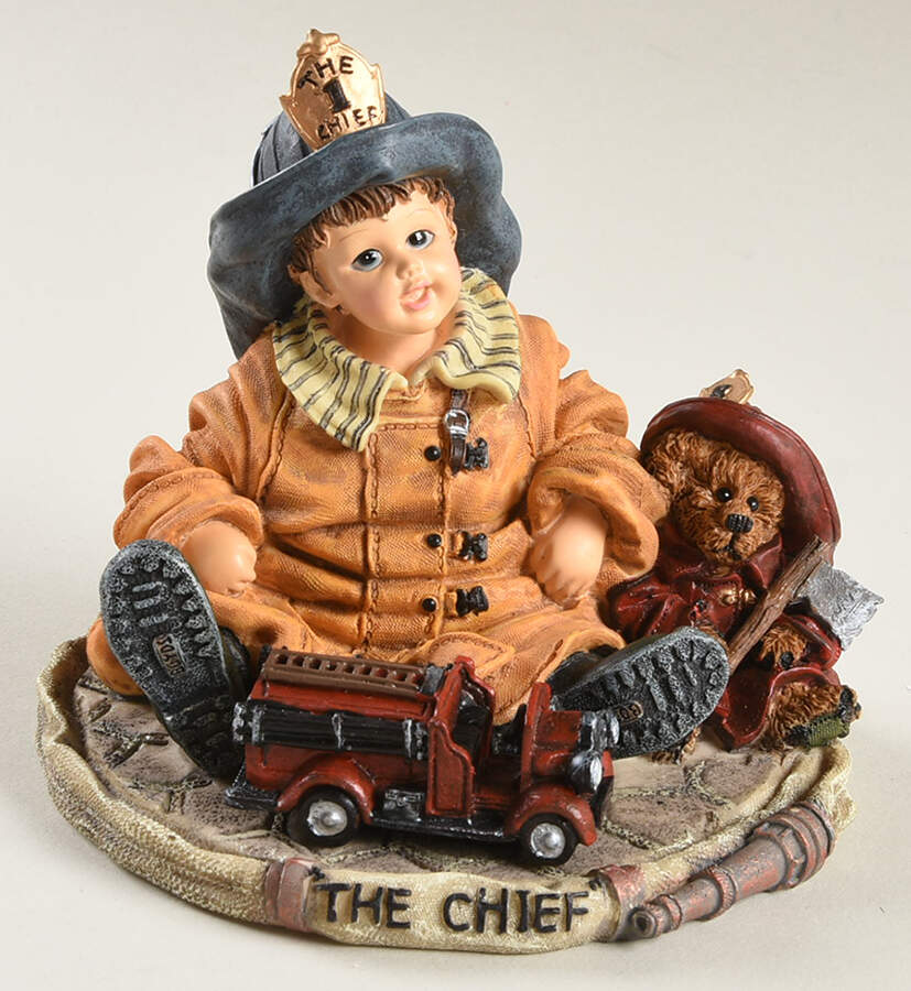 Dollstone Collection Austin & Allen-The Fire Chief - Boxed by Boyds Bears-1
