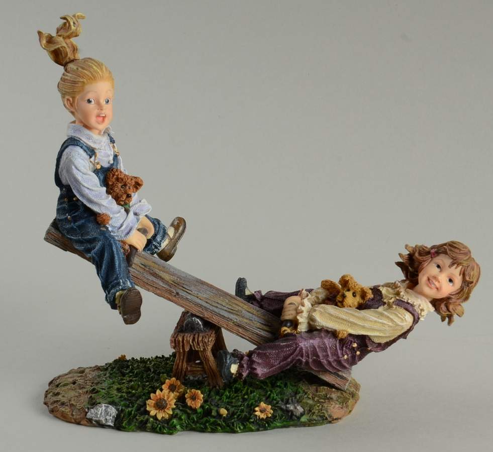 Dollstone Collection Kaylie And Jenny Seasaw Friends - No Box by Boyds Bears-1
