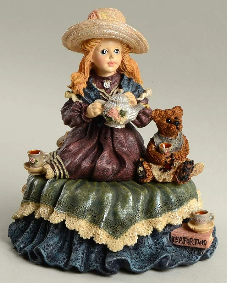 Dollstone Collection Whitney With Wilson Tea Party-Musical - No Box by Boyds Bears-1