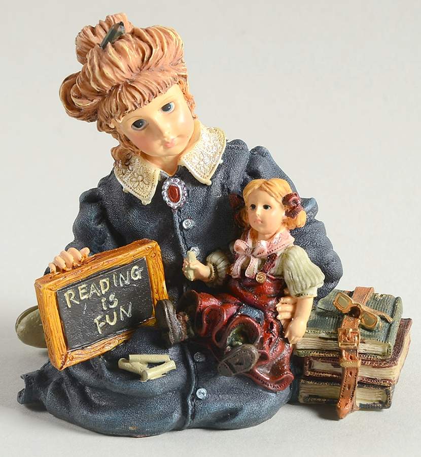 Dollstone Collection Michelle With Daisy-Reading Is Fun - No Box by Boyds Bears-1