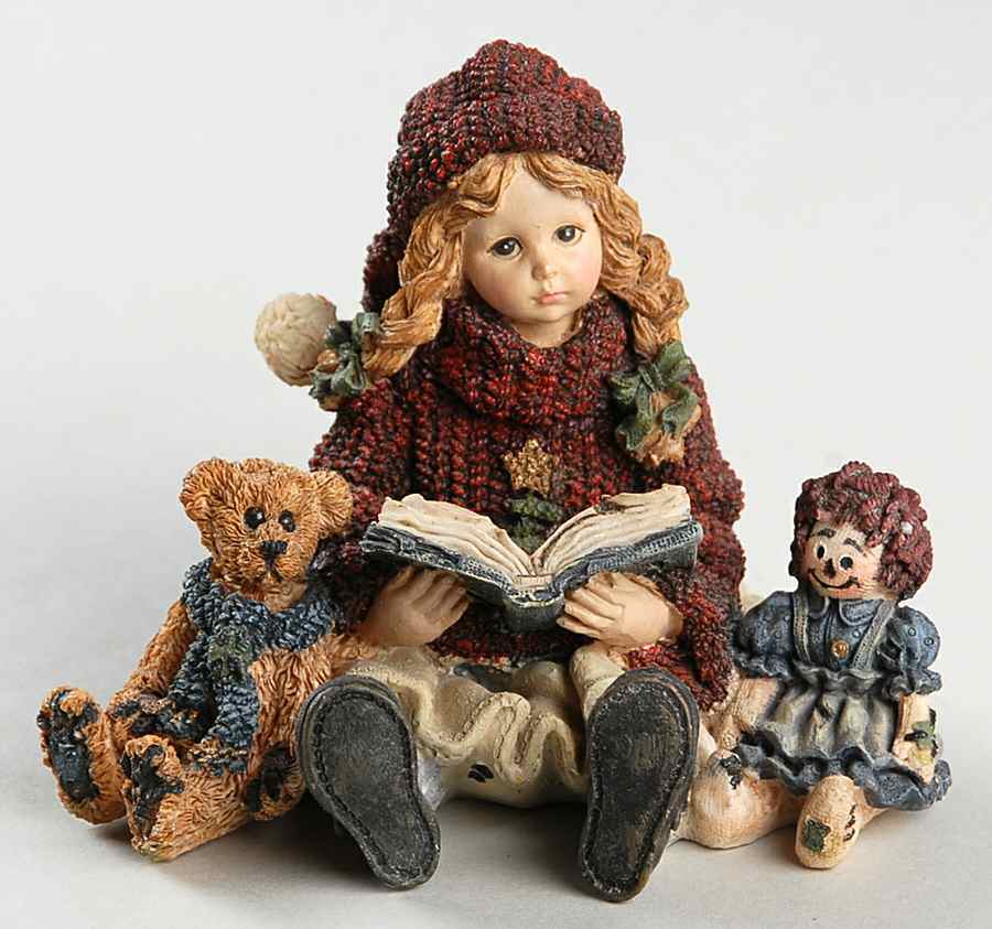 Dollstone Collection Megan With Elliot & Annie-Christmas Caro - No Box 42 by Boyds Bears-1