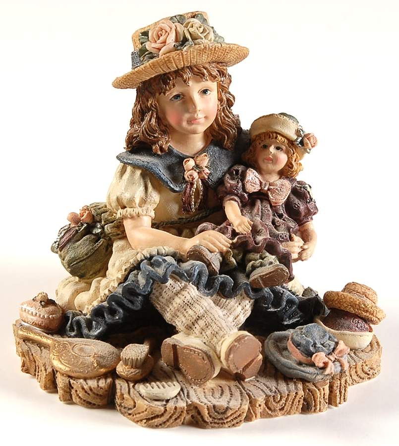 Dollstone Collection Ashley With Chrissie..Dress Up - No Box by Boyds Bears-1