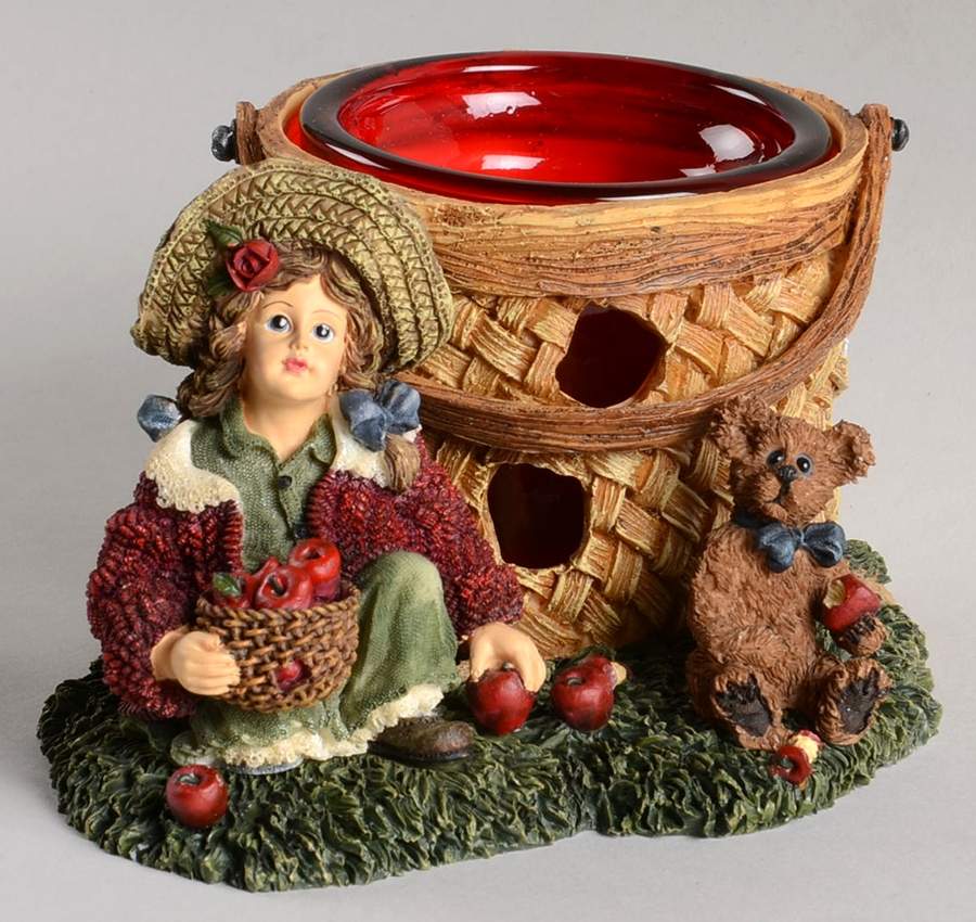 Dollstone Collection Candice With Matthew-Gathering Apples - Boxed by Boyds Bears-1