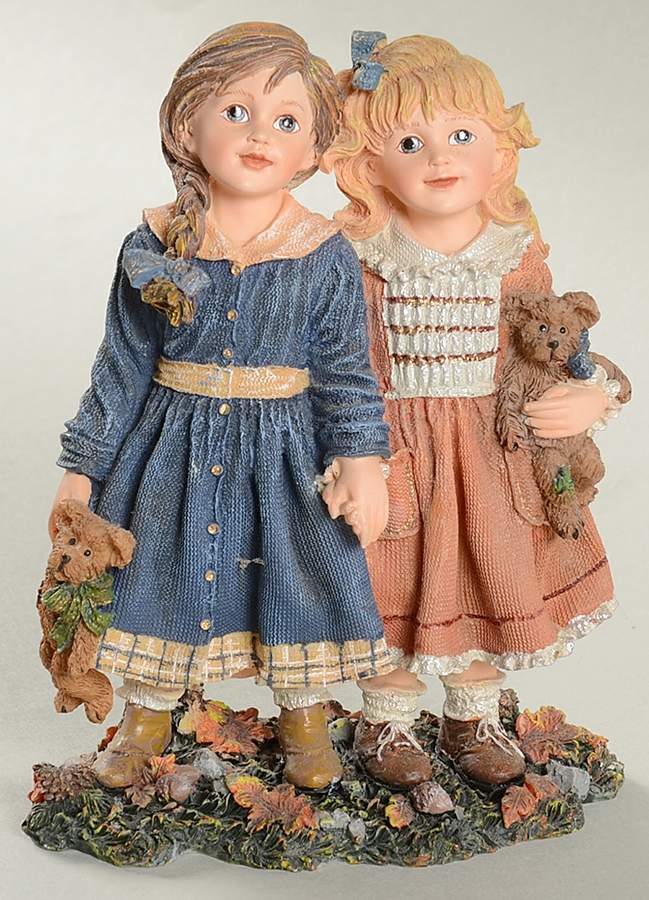 Dollstone Collection Gretchen And Kate With Wink & Dink - No Box by Boyds Bears-1