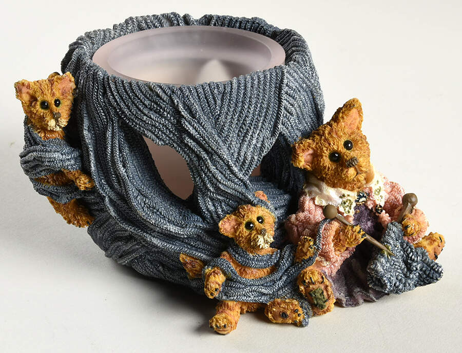 Folkstone Collection Darby And Jasper Knittin' Kittens - Boxed by Boyds Bears-1