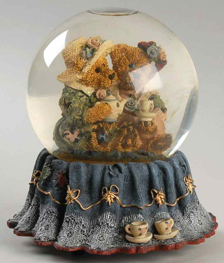 Musical Waterglobes Emma & Bailey-Tea For Two - Boxed by Boyds Bears-1