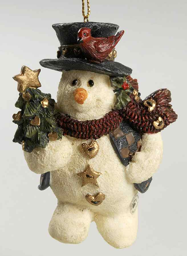 Bearstone Ornament Windy With Tree-Snow Doodles - No Box by Boyds Bears-1