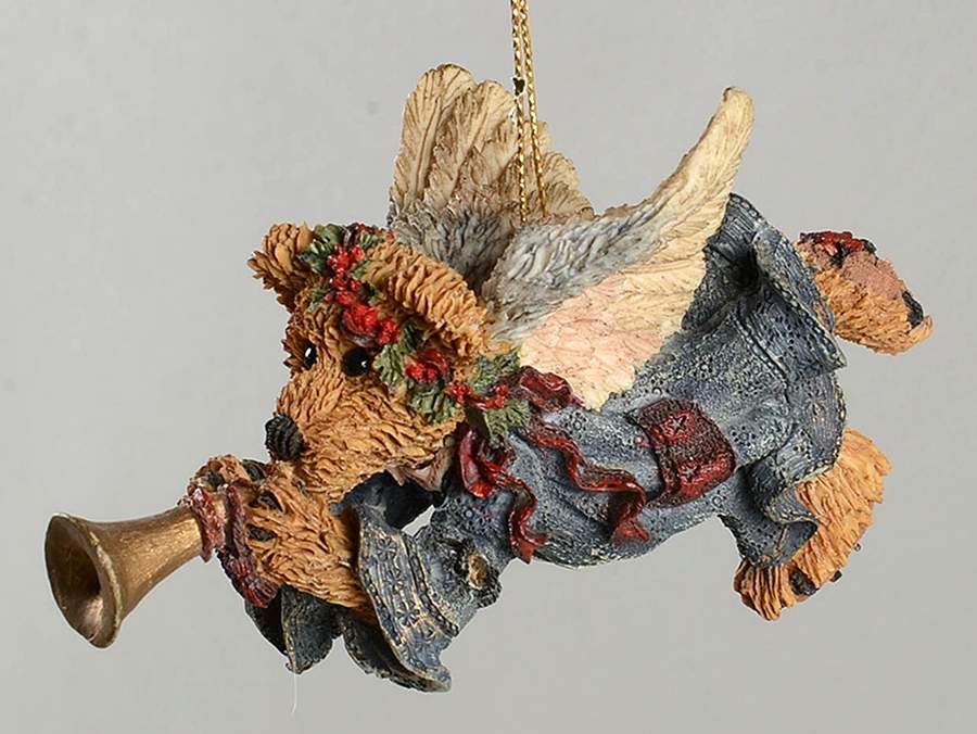 Bearstone Ornament Angel Bear With Trumpet - Boxed by Boyds Bears-1