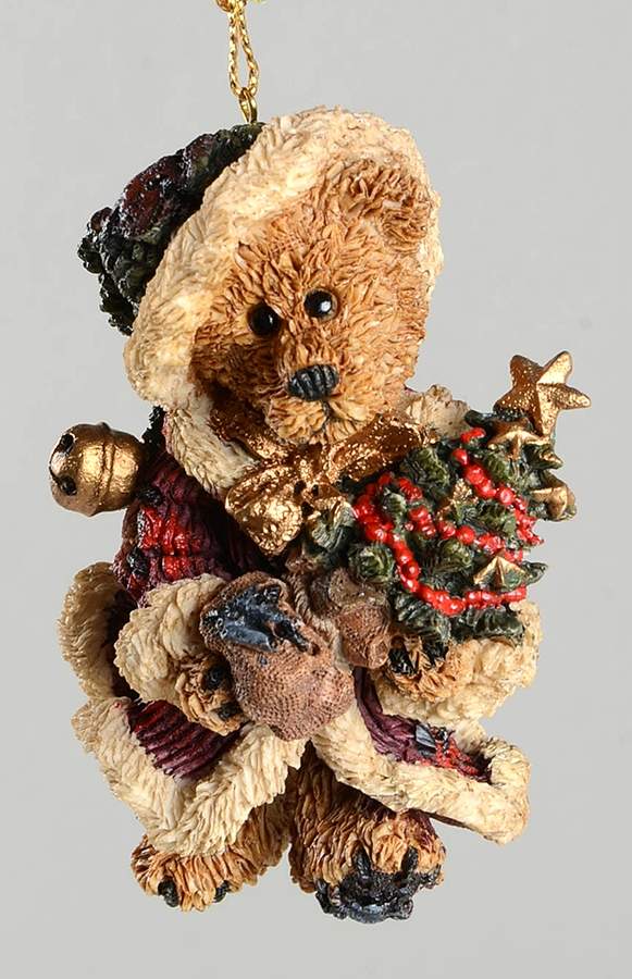 Bearstone Ornament Elliot With Tree - Boxed by Boyds Bears-1