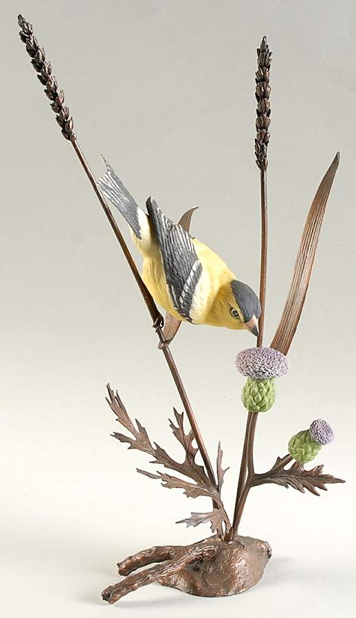 Songbirds of The Four Seasons Goldfinch With Autumn Wheat - No Box by Boehm-1
