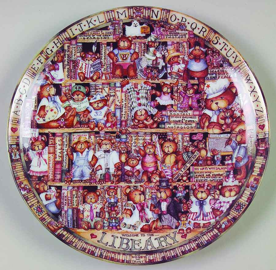 Some Beary Nice Plates Welcome To The Libeary - No Box by Bradford Exchange-1