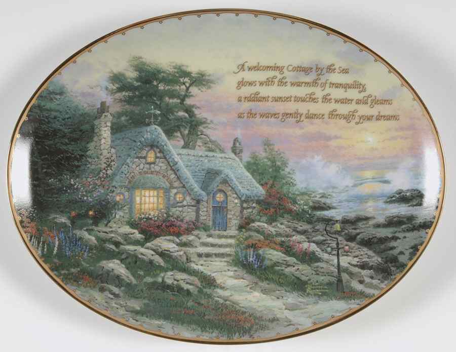 Guiding Lights-Plate Cottage By The Sea - No Box by Bradford Exchange-1