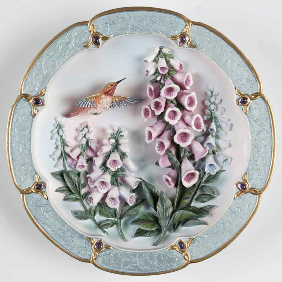 Morning Jewels Plate Ruby Reflections - No Box by Bradford Exchange-1