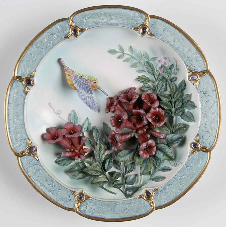 Morning Jewels Plate Garnet Grandeur - No Box by Bradford Exchange-1