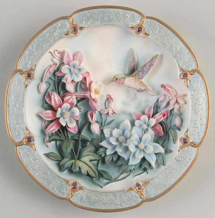 Morning Jewels Plate Crimson Blush - No Box by Bradford Exchange-1