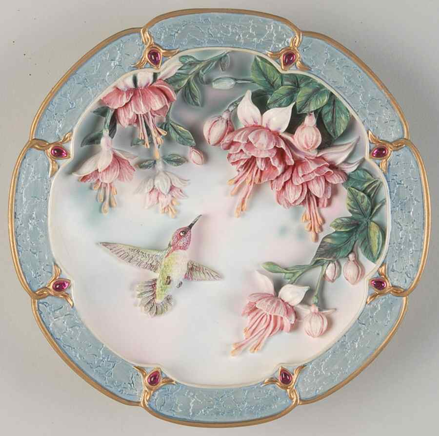 Morning Jewels Plate Fuchsia Majesty - No Box by Bradford Exchange-1