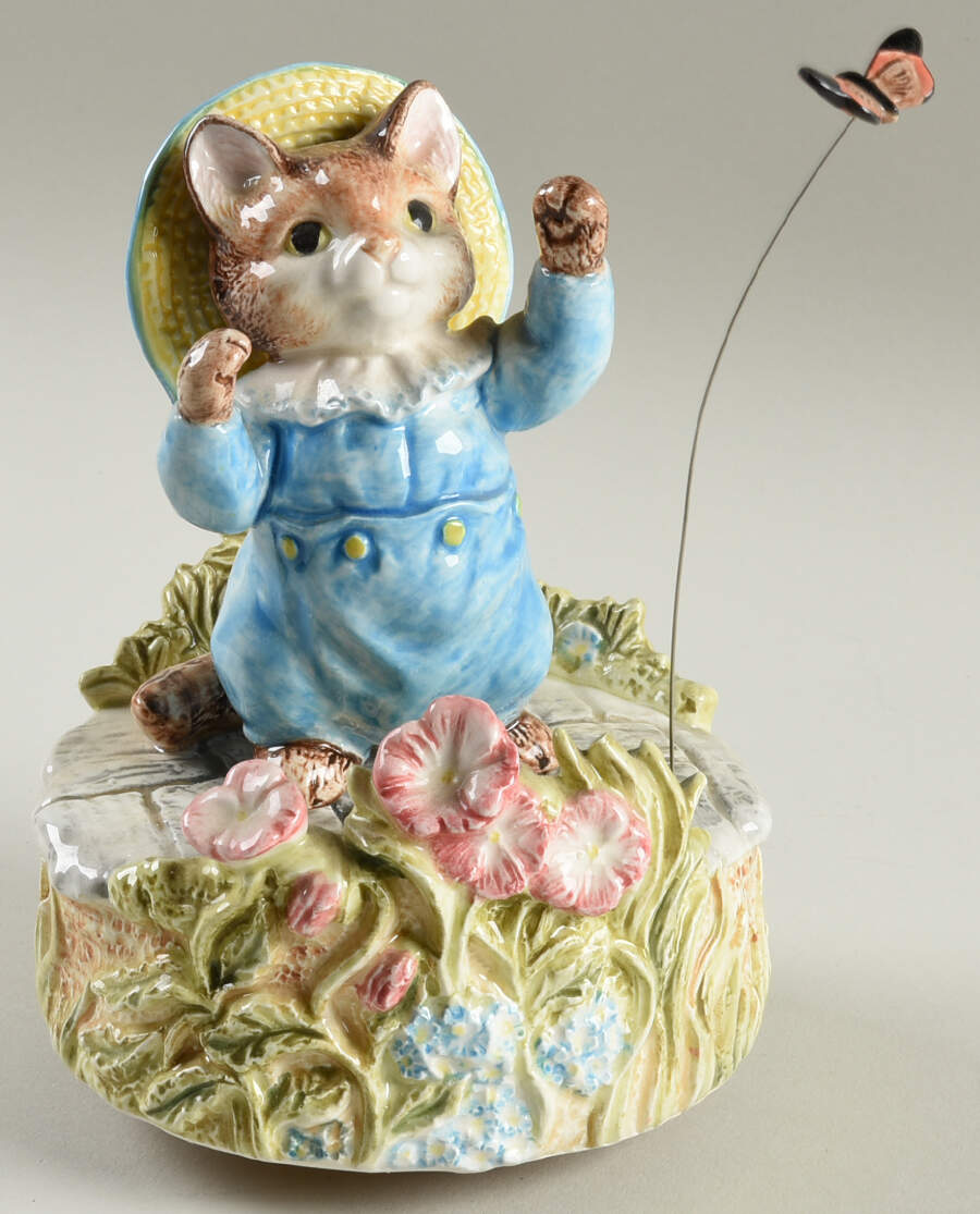 Beatrix Potter Music Box Tom Kitten- Au Clair De La Lune - Boxed by Border Fine Arts-1