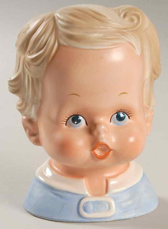 Brinn's Head Vases Boy Blonde Blue/Wht Shirt  - No Box by Brinns-1