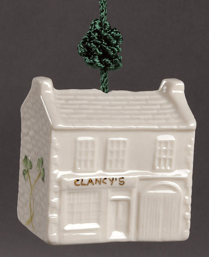 Annual Christmas Bell Ornament Clancy's Pub - Boxed by Belleek Pottery (Ireland)-1