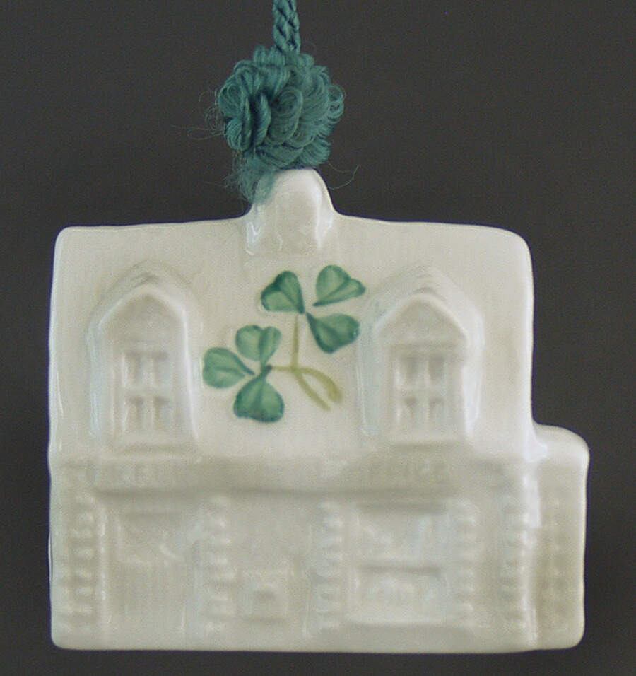 Annual Christmas Bell Ornament Kellys Post Office - No Box by Belleek Pottery (Ireland)-1