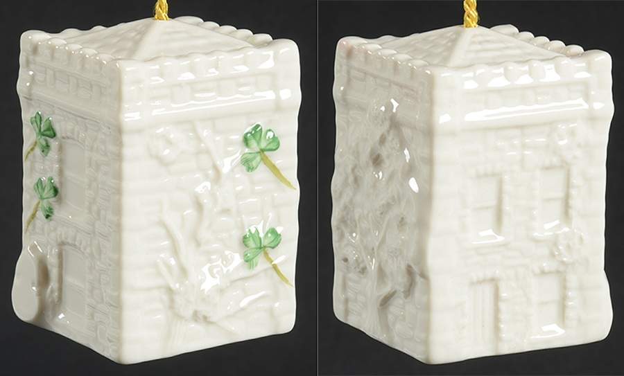 Annual Christmas Bell Ornament Castle Caldwell Gate House - Boxed by Belleek Pottery (Ireland)-1