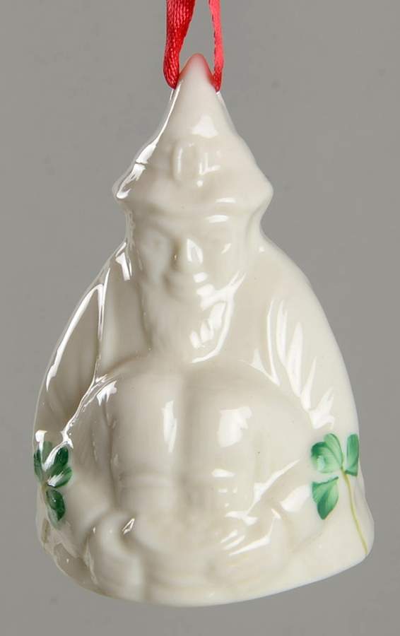 Annual Christmas Bell Ornament Leprechaun - Boxed by Belleek Pottery (Ireland)-1