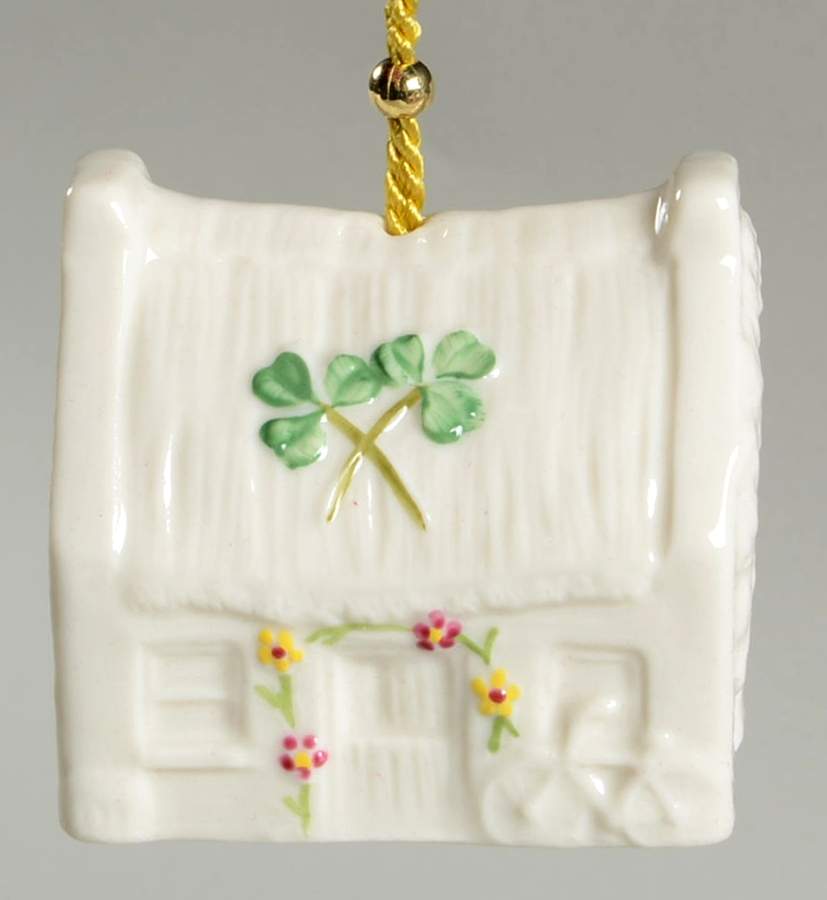 Annual Christmas Bell Ornament Claddagh Cottage - No Box by Belleek Pottery (Ireland)-1