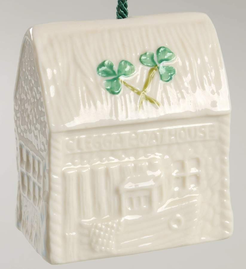 Annual Christmas Bell Ornament Clegga Boat House - Boxed by Belleek Pottery (Ireland)-1
