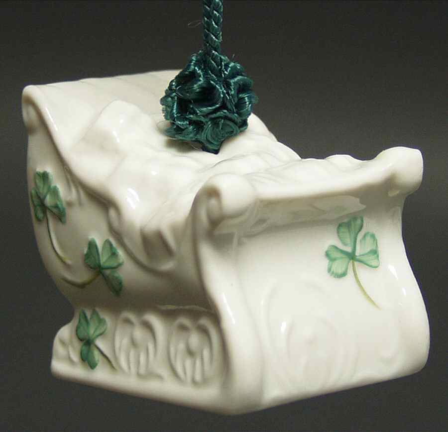 Belleek Christmas Bell Sleigh Bell - No Box by Belleek Pottery (Ireland)-1