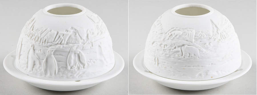 Bernardaud Lithophane Candle Votive Arctic Scene - No Box by Bernardaud-1