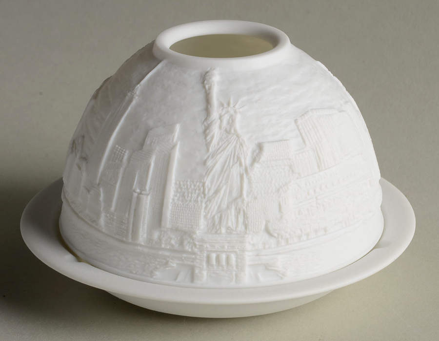 Bernardaud Lithophane Candle Votive New York By The Sea - Boxed by Bernardaud-1