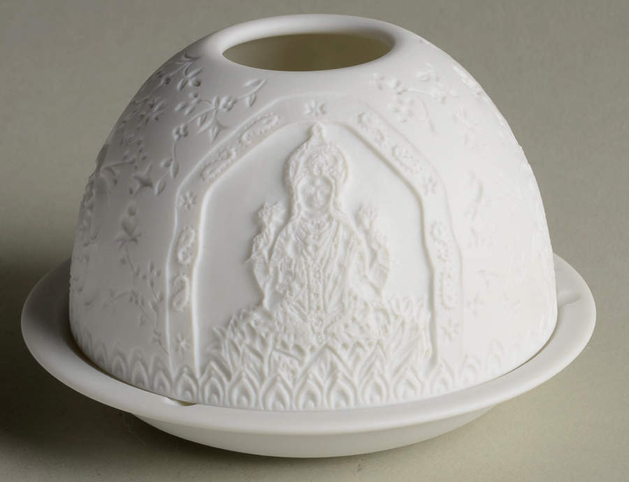 Bernardaud Lithophane Candle Votive Lakshmi - Boxed by Bernardaud-1