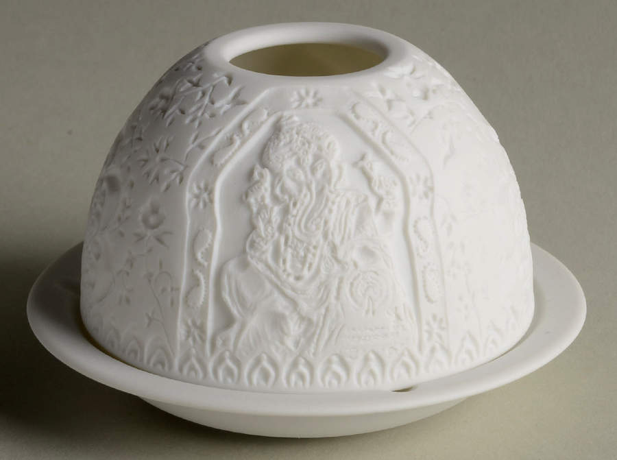 Bernardaud Lithophane Candle Votive Ganesh - Boxed by Bernardaud-1