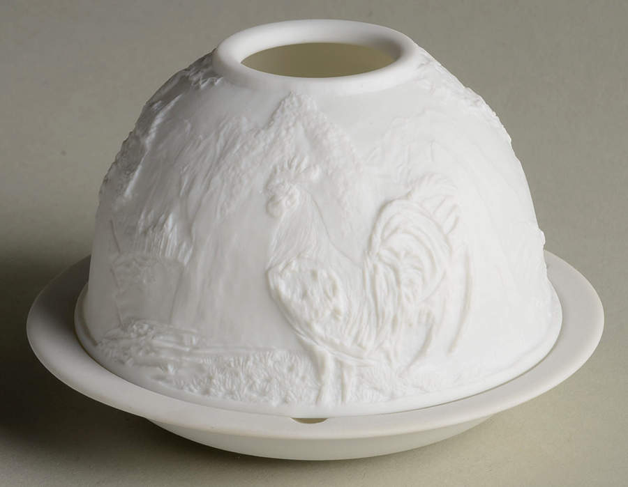 Bernardaud Lithophane Candle Votive Year Of The Rooster - Boxed by Bernardaud-1